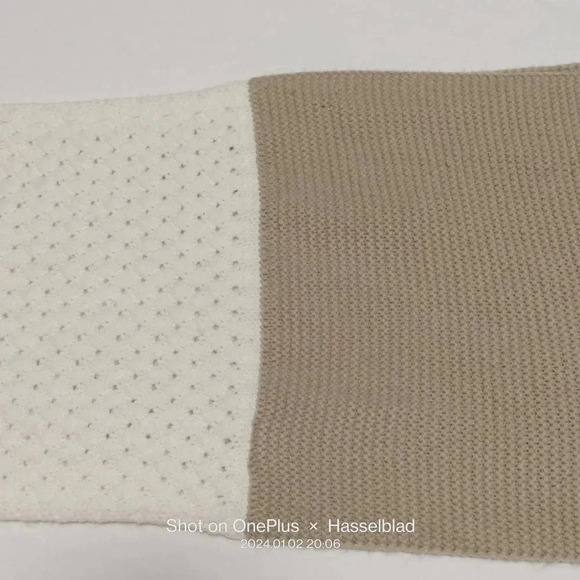 Infinity Scarf Two Tone Knit Cream Taupe - Picture 5 of 8